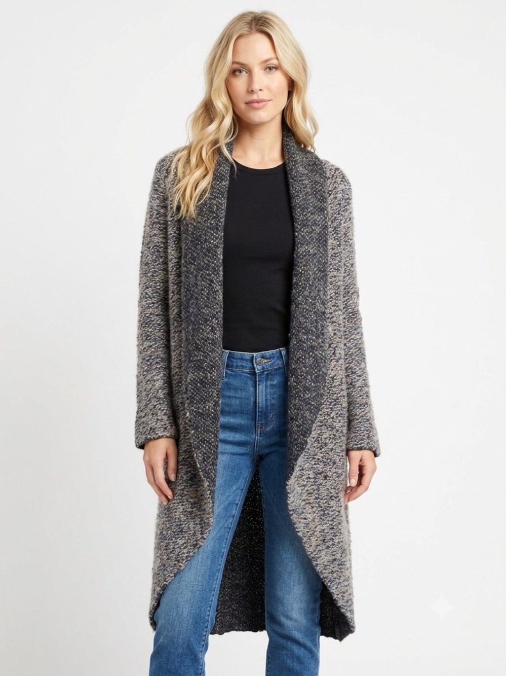 Bryn Walker Bouclé Wrap Coat Cardigan Isle of Skye Medium